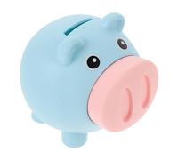 GALPADA Large Capacity Blue Pig Shape Coin Bank for Children, Plastic Money Box with Coin Storage and Adorable Desktop Ornament, Animal Money Box for Home Decoration and Savings