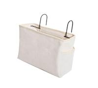 GALPADA Large Capacity Canvas Bedside Hanging Storage Bag with Hanging Tape for Dorm Room Bed Rail, Multi-Purpose Organizer for Books and Water Bottle