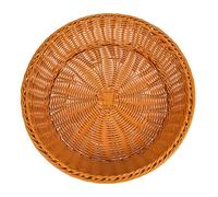 GALPADA Large Capacity Desktop Bread Basket Made of Sturdy Imitation Rattan and Pp Material, Brown Food Serving Basket with Natural Style, Not Easy to Fade for Serving Candy Or Fruit