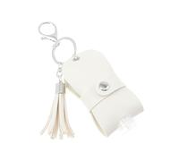 GALPADA Leather Bottle Holder Keychain with Tassel, Portable 30Ml Perfume Bottle Cover for Travel, Leakproof Liquid Container Keyring for Hand Washing and Lipstick