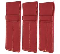 GALPADA Leather Pen Sleeve 3pcs Set Pu Leather Vintage Pencil Case Nurse Pen Pouch Storage Bag for Doctors and Nurses Wine Red Daily Use Organizing Holder