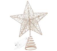 GALPADA LED Lighted Five Pointed Star Christmas Tree Topper Premium Iron Xmas Tree Star Decoration for Festive Party Ambiance and Holiday