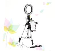 GALPADA LED Selfie Ring Light with Tripod Stand Phone Holder USB Powered Dimmable Brightness for Video Live Streaming Makeup Compatible with Phone Random Color