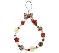 GALPADA Leopard Print Beaded Phone Wrist Strap, Anti-Lost Mobile Phone Charm Lanyard for Women, Retro Style Wristlet for Everyday Errands, Compatible with Smartphones