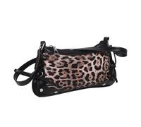 GALPADA Leopard Print Shoulder Pouch with Bow Stylish PU Underarm Bag for Women Organized Compartments Versatile Tote for Social Work and Shopping Occasions