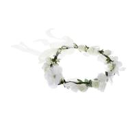GALPADA Lifelike Flower Wreath Headband Hair Ornament Natural Appearance, Cloth Material, for Weddings and Photography, White Garland Headband for Seaside Holiday