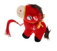 GALPADA Lifelike Zodiac Horse Plush Figure Small Lucky Chinese Year Mascot for Home Office Decoration and Travel Friendly Gift Souvenir with Detailed Craftsmanship
