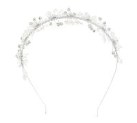 GALPADA Lightweight Pearl and Crystal Bead Flower Headband, Classic Wedding Hair Accessory, for Festival and Holiday Occasions