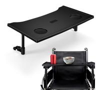 GALPADA Lightweight Plastic Wheelchair Dining Table Tray with Cup Holder, Universal Compatibility Wheel Chair Accessory for Adults, for Indoor and Outdoor Dining