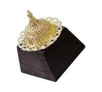GALPADA Lightweight Wooden Alloy Incense Burner Censer Ornament with Air Purifying Function, Retro Arabian Style Incense Cone Holder for Home Desktop Eid Decoration