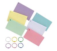 GALPADA Lined Notepad Set for Study Learning Color Index Cards with Metal Binder Rings for Journals Memos Sketches and Notes