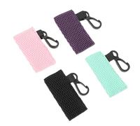 GALPADA Lipstick Holder Keychain 4Pcs Small Covers in Pink Black Sky Blue Purple for Daily Use