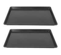 GALPADA Litter Tray Dog Crate Tray: Parakeet Toilet Pan Black Plastic Kitchen Counter Storage Dining Table Service Workshop Bench Layout Craft Project Setup Wedding Party Display, 2 PCS