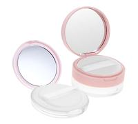 GALPADA Loose Powder Container Puff and Mirror 2pcs Portable Travel Makeup Storage Compact Cases 20g Flip-top and 3g Slim Coral Puff Powder Case for Skincare and Baby