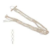 GALPADA Macrame Hat Holder Hat Rack for Wall 3-tier Bohemia Style Woven Cotton Rope and Wood with Delicate Tassel Decor for Bedroom and Closet