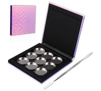 GALPADA Magnetic Makeup Palette Empty Cosmetic Eyeshadow Board Large Hollow Fish Scale Design with Round Metal Pans and Makeup Spatula for Professional and Travel Use