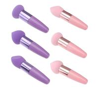 GALPADA Makeup Sponge and Beauty Brush Set 6pcs Portable Wet Dry Cosmetic Tools with Handles Soft High-density Makeup Sponges for Professional Use and