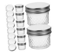 GALPADA Mason Jars with Lids Transparent Glass Jam Containers for Honey Syrup Salad Storage Food Holder Jars for Kitchen Restaurant Bakery Use