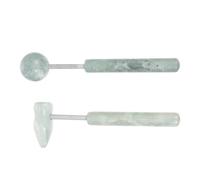 GALPADA Massage Rollers Lightweight Handheld 2pcs Jade and Aluminum Alloy Portable Promote Blood Flow and Relax Your Body Muscle Massagers for Face and Body for Home and Travel