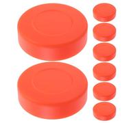 GALPADA Matte Flat Plastic Hockey Pucks 8Pcs Orange PVC Lightweight for Ice Hockey Practice and Training Suitable for Youth and Recreational Players