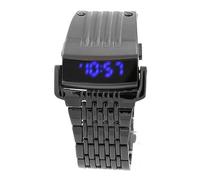 GALPADA Men’s Waterproof LED Digital Watch with Blue LED Display, Black Alloy Band Wristwatch for Sport and Casual Wear