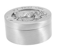 GALPADA Metal Baby Fetal Hair Keepsake Box Newborn Curl Storage Container for Boys and Girls Memory Preservation in Antique Tin Color