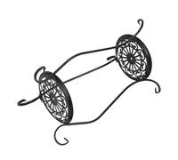 GALPADA Metal Bird Bath Stand Weather Resistant with Two-tier round Flowerpot Shelf 23.6 Inch Tall Iron Pedestal and Easy Maintenance for Outdoor Garden and Patio Use