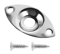 GALPADA Metal Jack Plate for Electric Guitar and Bass with Easy Installation, Unique Creative Shape, Practical Use, Silver Guitar Accessory for Music Studio and Performance