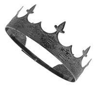 GALPADA Metal Men Crown Headband Classic Delicate Design Strong Structure Not Easy to Deform Light Weight Black Party Crown for Stage Performance Prom