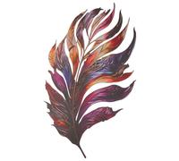 GALPADA Metal Plume Wall Decor Metal Sculpture Iron Plume Art for Home Living Garden Corridor Decoration Unique Natural Design