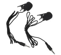 GALPADA Microphone 3.5mm Mic Anti-interference High Core Sensitivity and with Nylon 2pcs Clip-on Lavalier Lapel, Metal Material Wired Recording and Body Packs