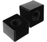 GALPADA Microphone Flag Station Cube Square 2 Pcs ABS Plastic Black for Interview and Live Broadcast Media Use