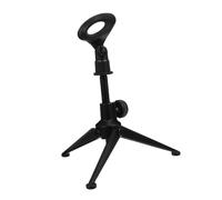 GALPADA Microphone Holder Tripod Stand Black Mic Rack for Meetings Broadcasting Lectures Stable Portable Metal Three-legged Support