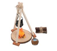 GALPADA Mini Bonfire Ornaments Doll House Fake Fire Flames Minature Dollhouse Accessories Artificial Fire Flames Dollhouse Camping Furniture Miniature Hanging Pot Resin