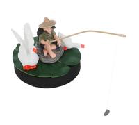 GALPADA Mini Fisher Statue Aquarium Decoration with Stable Floating Design and Space Saving Placement, Artistic Sitting Fishing Figurines for Aquatic Environments Ornament and Fairy Garden