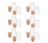 GALPADA Mini Glass Bottles Small Handmade Decorative Wishing Bottles with Cork Stoppers 0.5ml 12pcs for Craft and Home Decoration