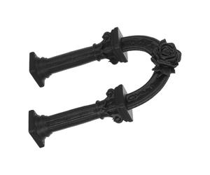 GALPADA Mini Roman Column Arch Model in Black Plastic, Lightweight and Easy Placement, Classical Elegance Style for Fairy Garden Entrance and Collectible Mini Architecture