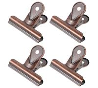 GALPADA Mini Vintage Metal Bulldog Binder Clips 65Mm 4Pcs Antique Red Copper for Document Organizers and Ticket Holders