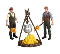 GALPADA Miniature Camping with Resin Fire Torch Figurines Camping for Pretend Play Compact Outdoor Campfire Figures for Garden Park and Courtyard Decoration Random Color