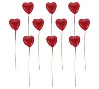 GALPADA Miniature Dollhouse Balloon Decorations 10pcs Fake Heart-Shaped Balloons with Random Accessory Sticks for Birthday Party Dollhouse Décor