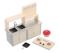 GALPADA Miniature Dollhouse Kitchen Realistic Plastic Induction Cooktop with Stove Frying Pan Skillet Safe Pretend Play Accessories for Enhances Imaginative Cooking Roleplay