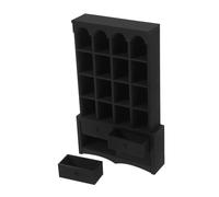 GALPADA Miniature Dollhouse Wooden Bookshelf Black Authentic Mini Storage Cabinet for Dollhouse Accessories Educational Tiny Furniture for Creative Play and Organization