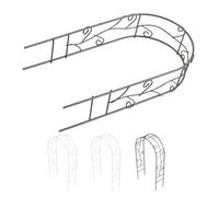 GALPADA Miniature Iron Archway Set 4Pcs with Coffee Rust and White Colors, Micro Landscape Accessories for Dollhouse and Outdoor Crafting