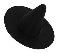 GALPADA Miniature Mini Witch Hat for Dolls and Small Pets Lightweight Cloth Halloween Decoration for Party Scenes Dollhouse Craft Accessory Compact Black Satin Design