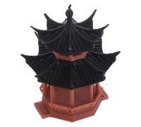 GALPADA Miniature Pagoda Statue Small Two-Story Hexagonal Pavilion for Micro Landscape Fish Tank Decor and Japanese Zen Garden Accessories