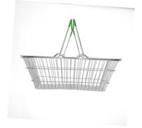 GALPADA Miniature Portable Shopping Basket for Iron Construction with Compact Design for Pretend Play Storage and Social Skills Development Green Large