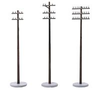 GALPADA Miniature Telegraph Poles Model Micro Landscape DIY Accessories Plastic Road Poles for Garden Sand Table Train Scenery Decoration 3Pcs Set