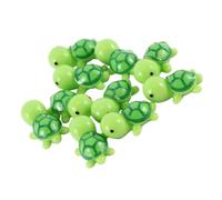 GALPADA Miniature Turtle Figurines Turtle Decor Resin 10pcs Light Green Cartoon Style for Fish Tank and Succulent Plants for Doll House and Micro Landscape Decoration