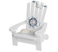 GALPADA Miniature White Beach Chair Decoration, Simulated Mini Deck Chair Model for Dollhouse, Ocean-themed Micro Landscape Prop for Desktop Display