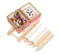 GALPADA Miniature Wooden Christmas Sleigh Ornament DIY Model Kit for Dollhouse Decoration Smooth Surface Mini House Accessories Creative Chic Xmas Figures for Home and Photography Props